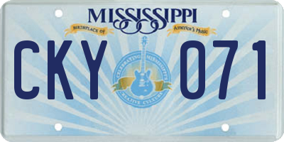 MS license plate CKY071
