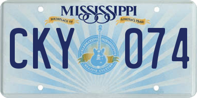 MS license plate CKY074