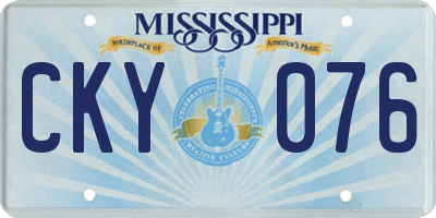 MS license plate CKY076