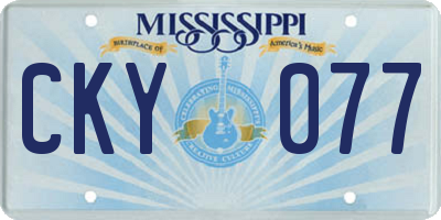MS license plate CKY077
