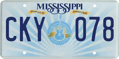 MS license plate CKY078