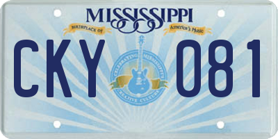 MS license plate CKY081