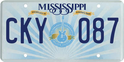 MS license plate CKY087