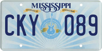 MS license plate CKY089