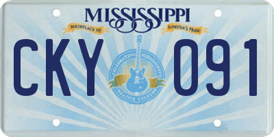 MS license plate CKY091