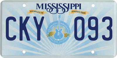 MS license plate CKY093