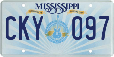 MS license plate CKY097