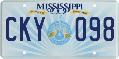 MS license plate CKY098
