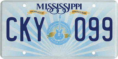 MS license plate CKY099