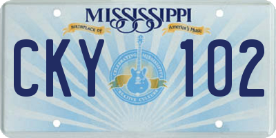 MS license plate CKY102