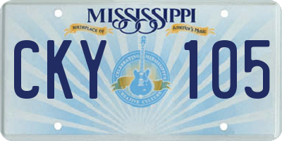 MS license plate CKY105