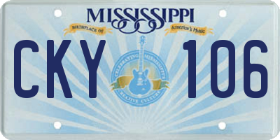 MS license plate CKY106