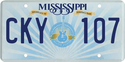 MS license plate CKY107
