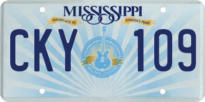 MS license plate CKY109