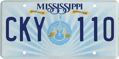 MS license plate CKY110