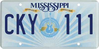 MS license plate CKY111