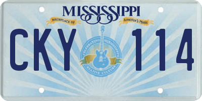MS license plate CKY114