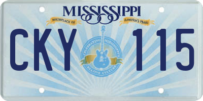 MS license plate CKY115