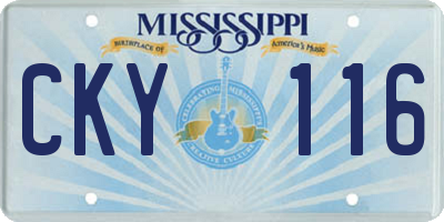 MS license plate CKY116