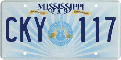 MS license plate CKY117
