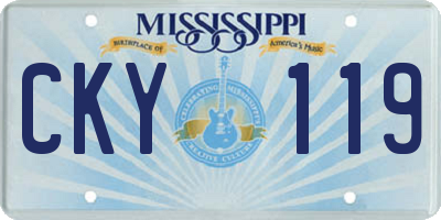 MS license plate CKY119