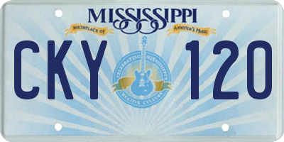 MS license plate CKY120