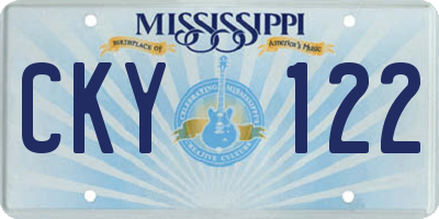 MS license plate CKY122