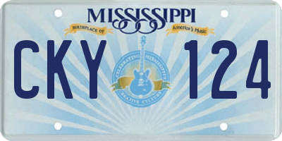 MS license plate CKY124