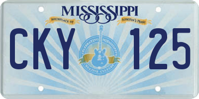 MS license plate CKY125