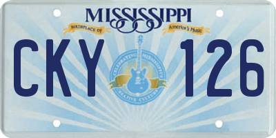 MS license plate CKY126