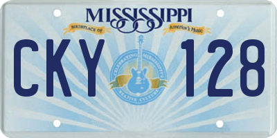 MS license plate CKY128