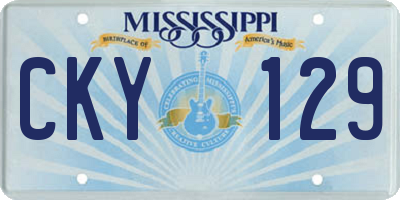 MS license plate CKY129