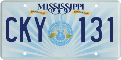 MS license plate CKY131