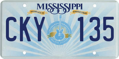 MS license plate CKY135