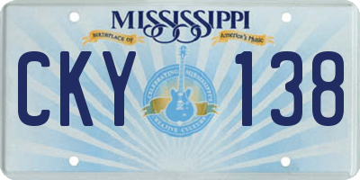 MS license plate CKY138