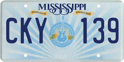 MS license plate CKY139