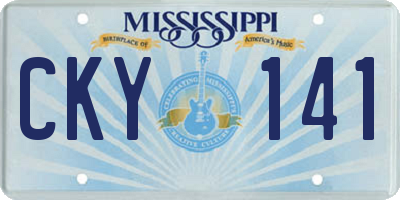 MS license plate CKY141