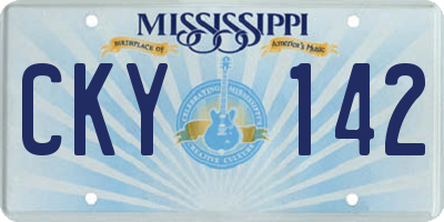 MS license plate CKY142