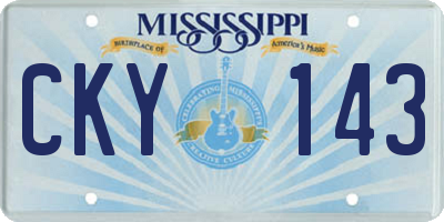 MS license plate CKY143