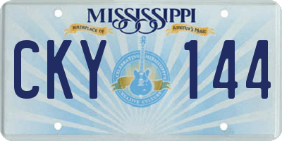 MS license plate CKY144