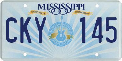 MS license plate CKY145