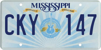 MS license plate CKY147