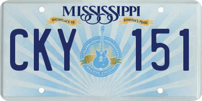 MS license plate CKY151