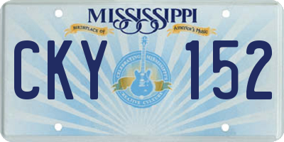 MS license plate CKY152