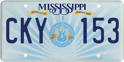MS license plate CKY153