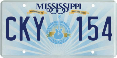 MS license plate CKY154