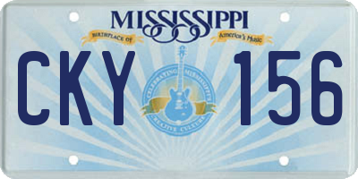MS license plate CKY156