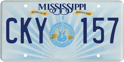 MS license plate CKY157