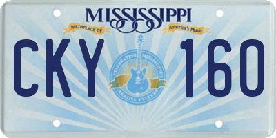 MS license plate CKY160