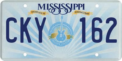 MS license plate CKY162